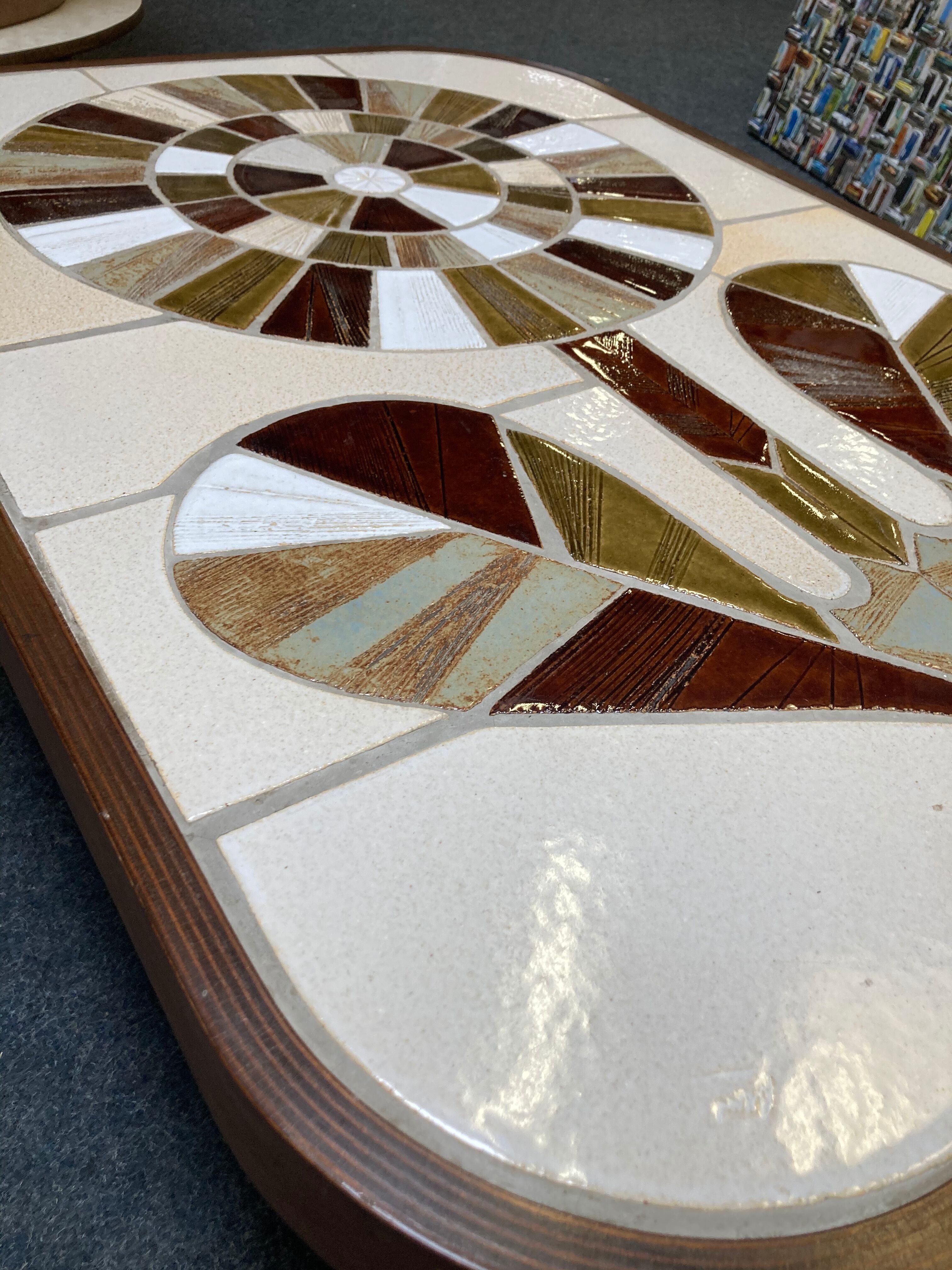 Ceramic coffee table Roger Capron shogun flower