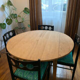 Round wooden table
