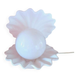 Ceramic and opaline shell lamp from the 80s