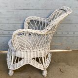 White rattan armchair