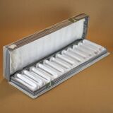 vintage knife holder X 12, Daum Cristal France knife rest, vintage signed cutlery holder