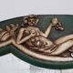French Art Deco mirror in green carved wood, 1930s