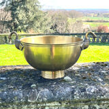 Swan Brass Champagne Cooler – Vintage Solid Sculptural Swan Handles