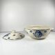 Half-porcelain soup tureen from Badonviller, blue flower pattern, early 20th century.
