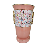 Vase Art déco céramique fleuri et doré