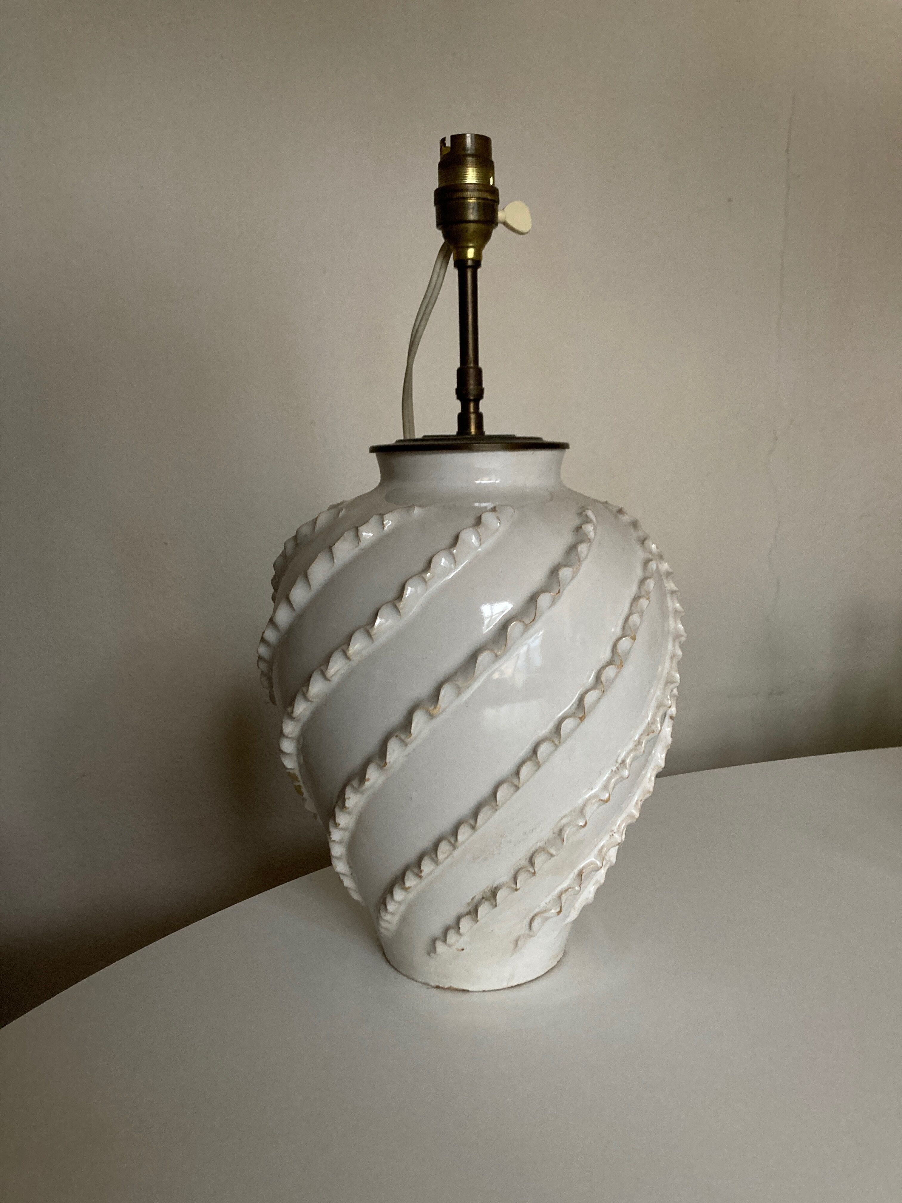 Lampe Emile Tessier en terre vernissée de Malicorne 1960