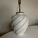 Emile Tessier lamp in glazed clay by Malicorne 1960