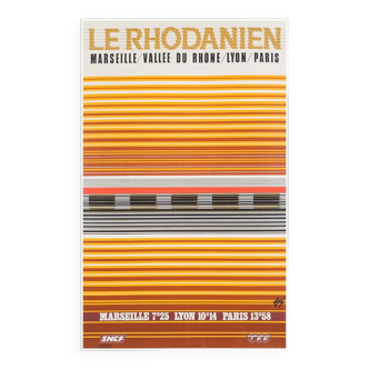 Affiche original SNCF Le Rhodanien 1971 par Foré - On linen