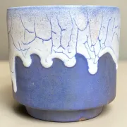 Pointed Léon stoneware cachepot / Puisaye - early 20th century