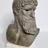 Bust of Poseidon in patinated plaster on plaster base,