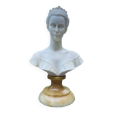 Alabaster bust of Manon Lescaut signed Arnaldo Giannelli