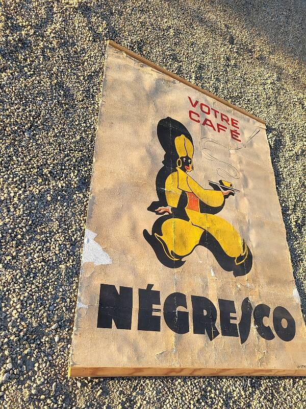 large poster your cafe negresco on canvas