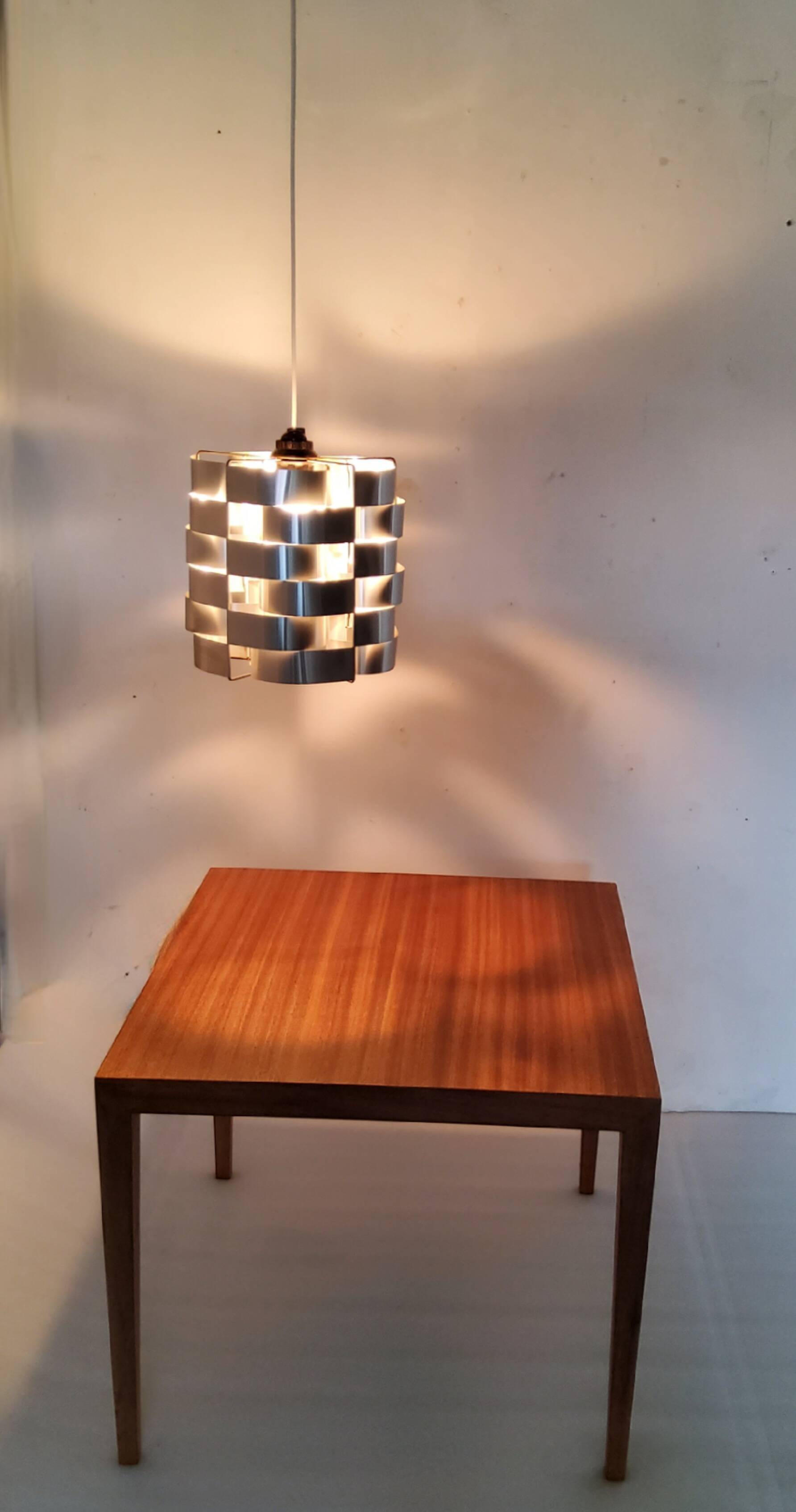 Max Sauze vintage pendant light in brushed aluminum