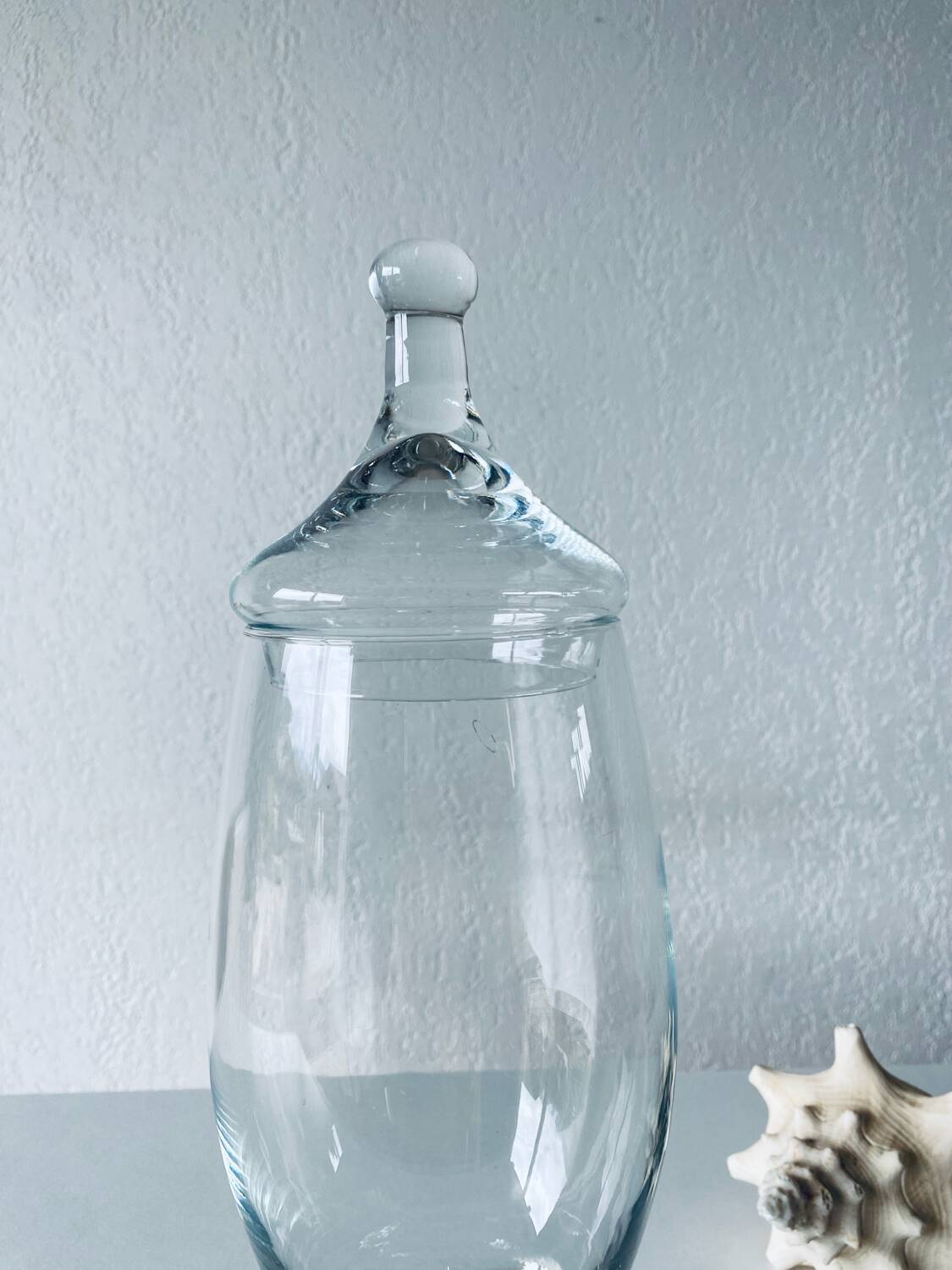 Large apothecary-shaped glass bottle