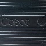 Vintage cosco step stool chair in chrome steel and white skai