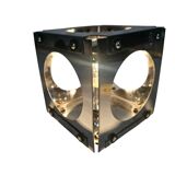 Goffredo Reggiani - Cube lamp - tafellamp - verchroomd staal - 1970's