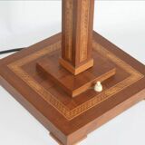 Lampe de table avec incrustations et abat-jour en soie