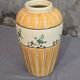 Orange and green ceramic vase with duck motif