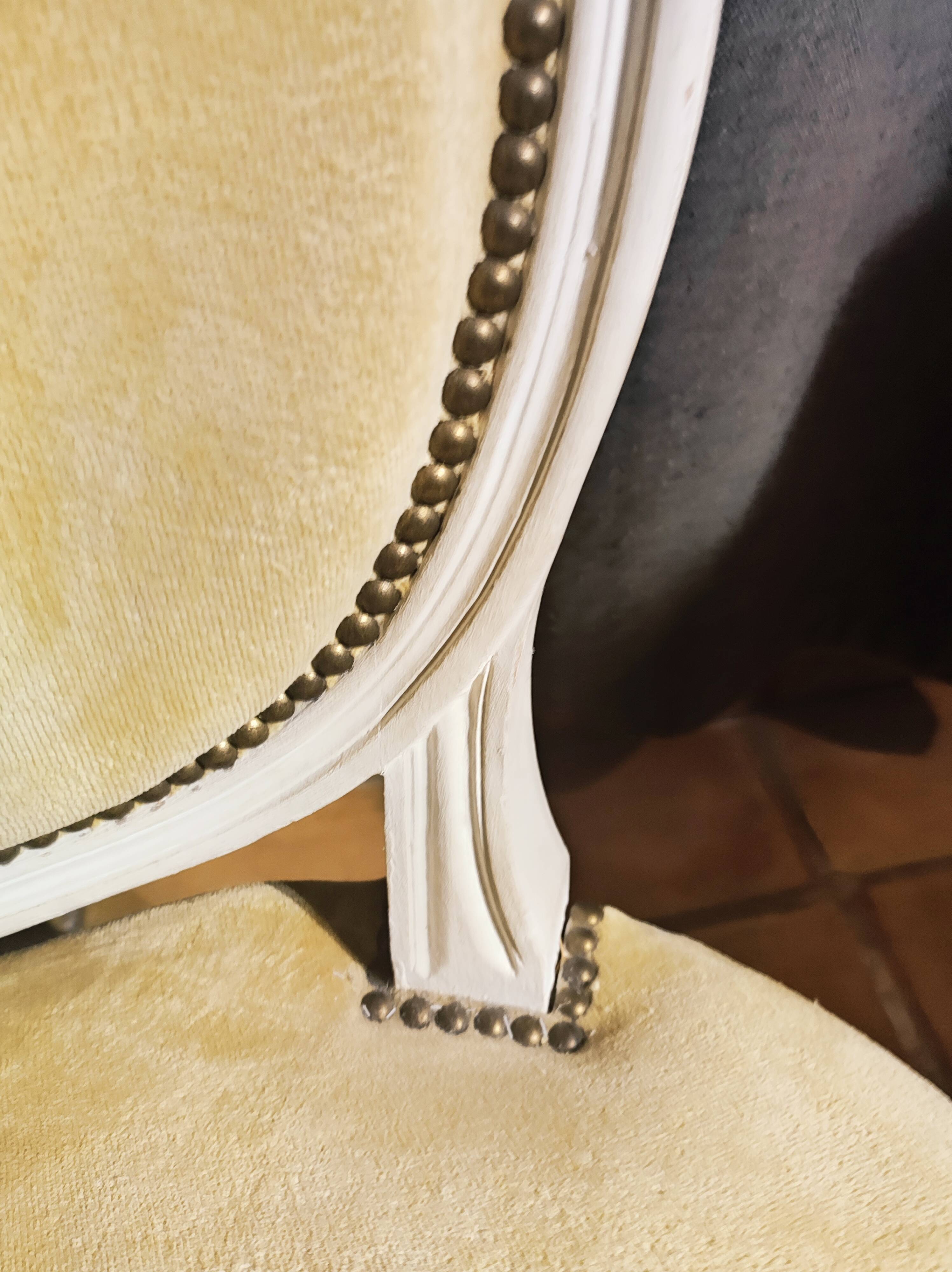 Set of two modern Louis XVI style medallion chairs