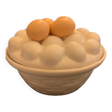 Trompe i'oeil ceramic slip egg box