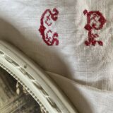 Antique embroidered linen cloth