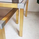 Trio de tables dorées vintage