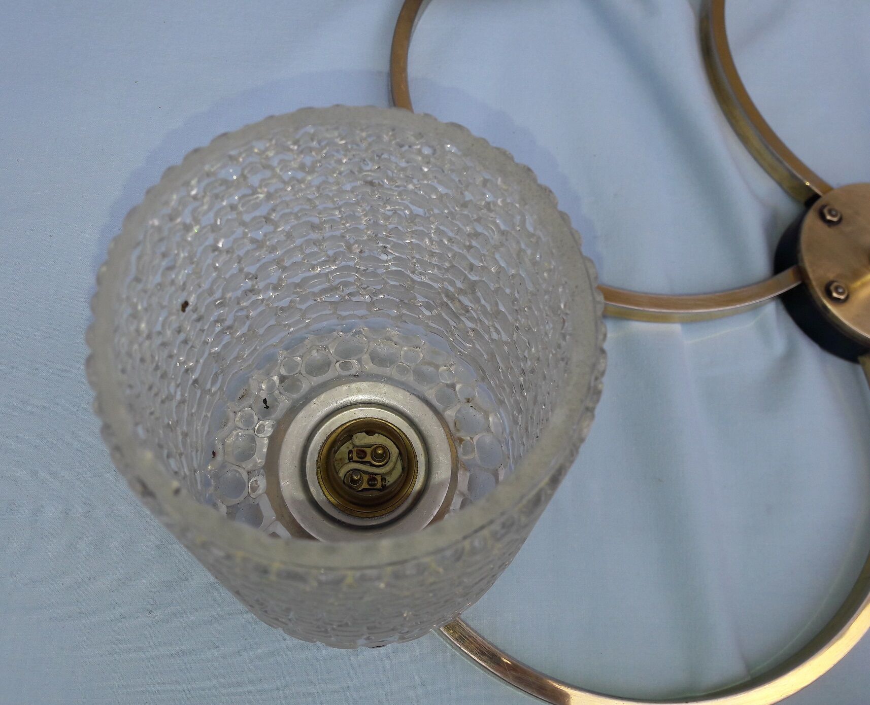 Metal and glass chandelier