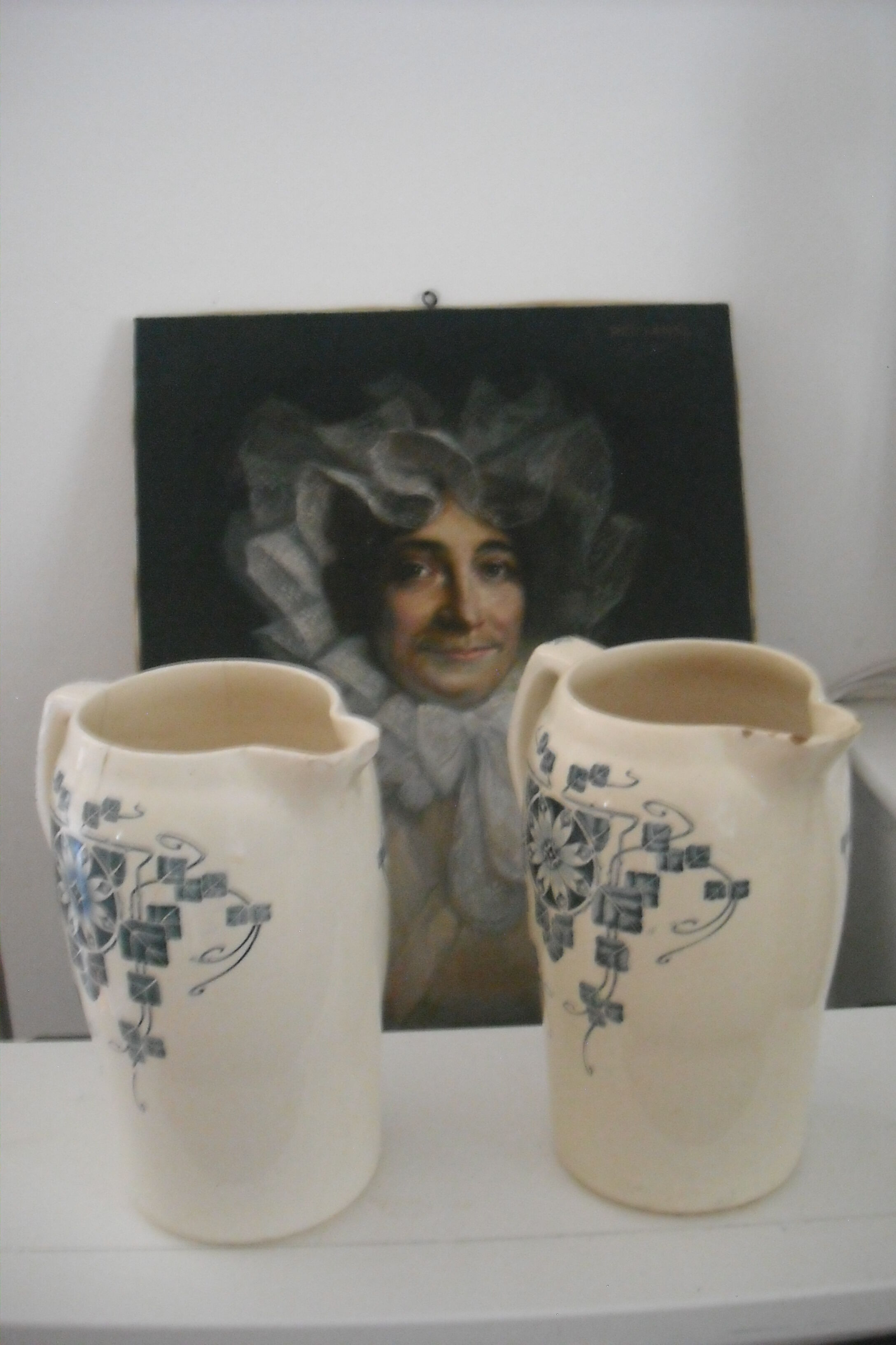 Two earthenware water brocs "Carmen" Longchamps