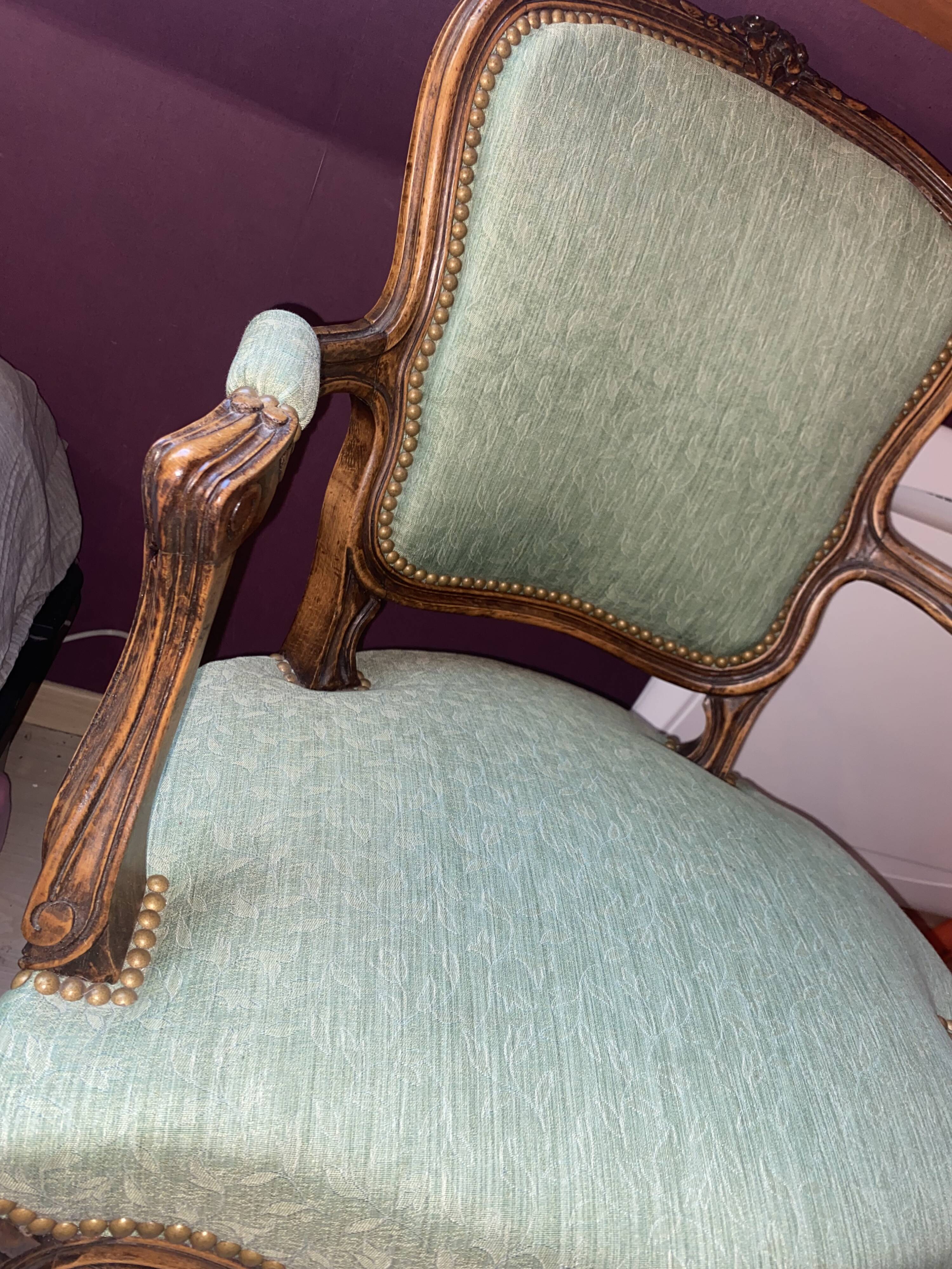 Louis XV style cabriolet armchairs