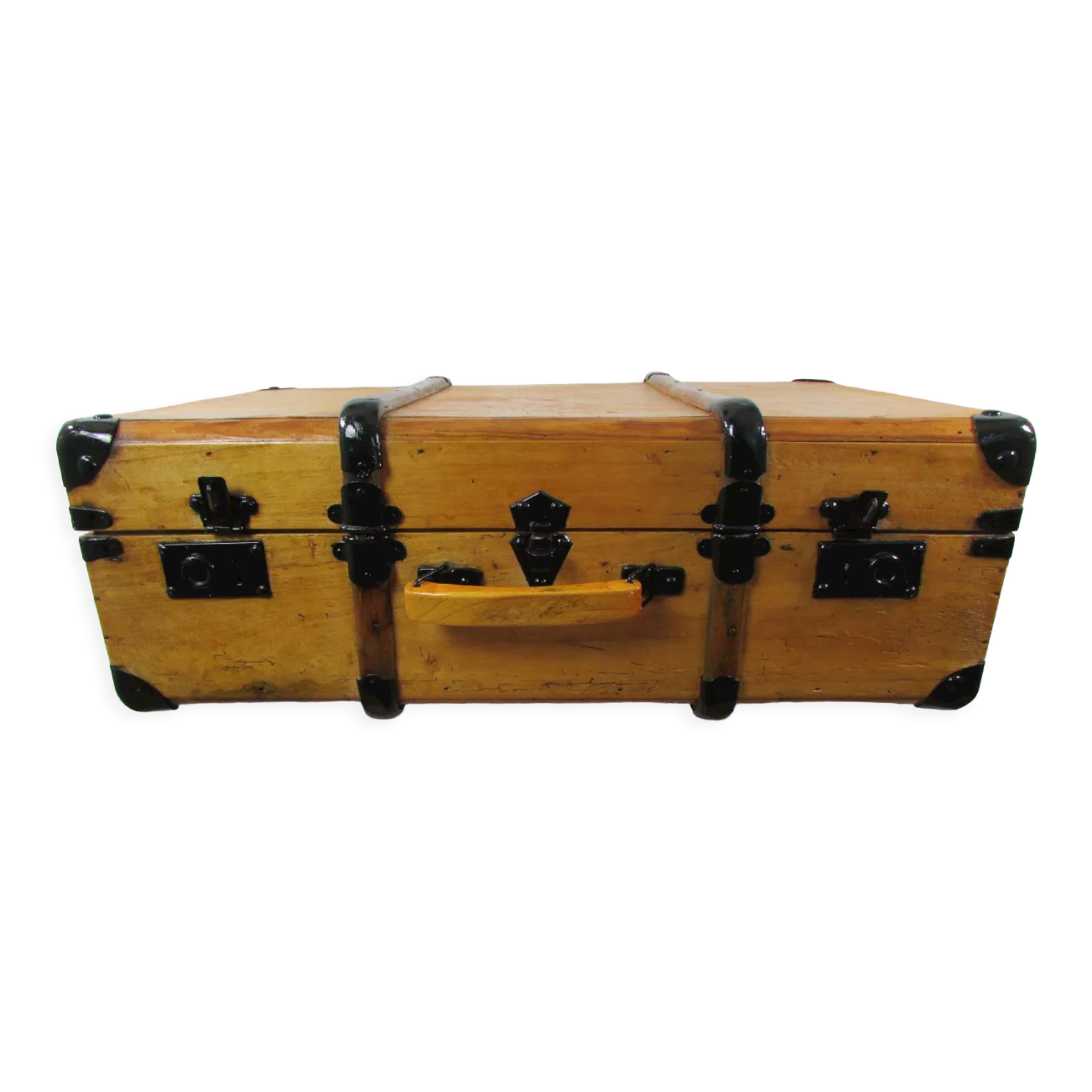 Suitcase, old wooden trunk