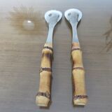 Bamboo sleeve salad cutlery 50s 60s
