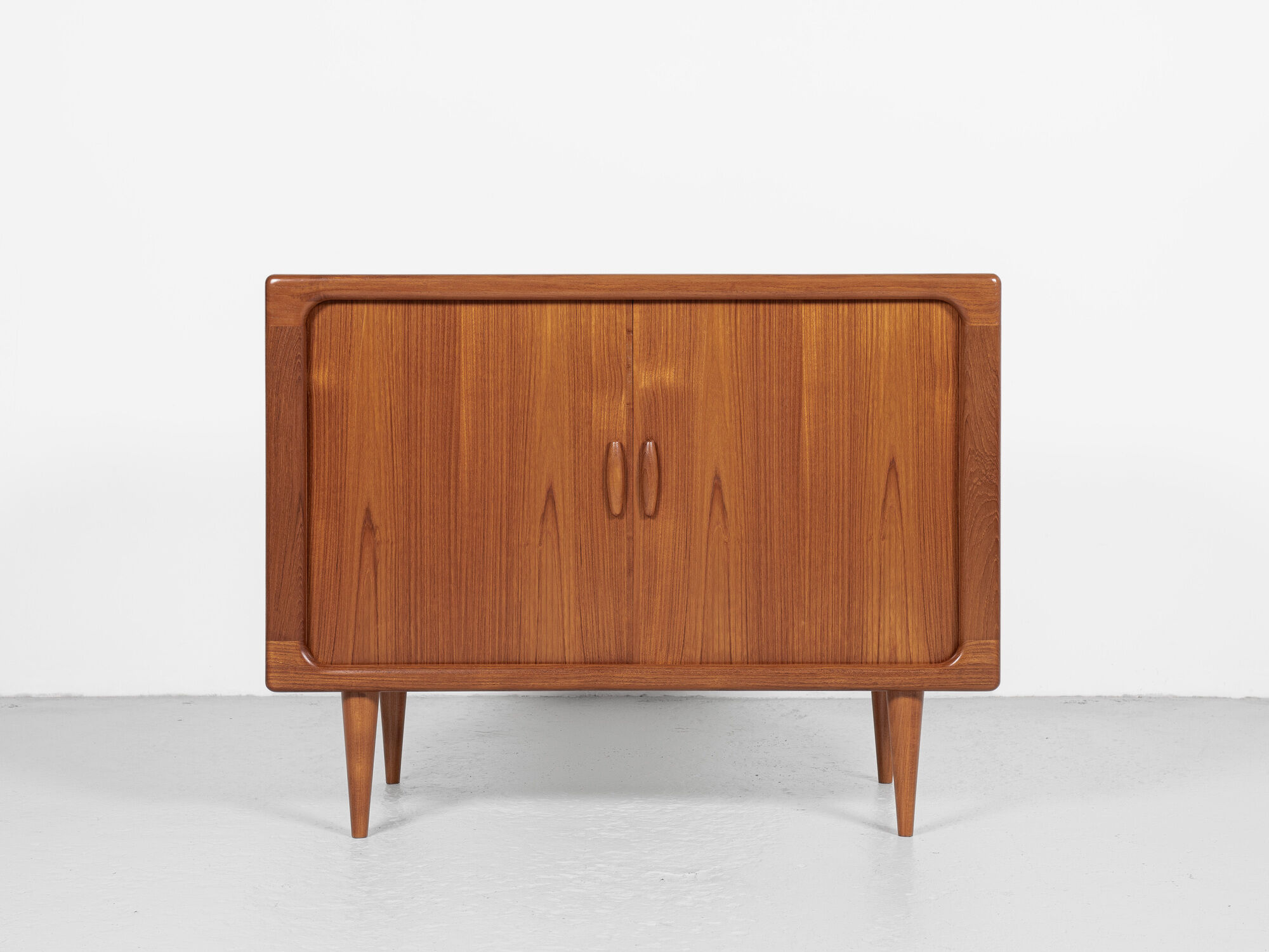 Midcentury Danish cabinet with tambour doors in teak by Dyrlund 1960s