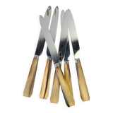 Set of 6 vintage horn table knives