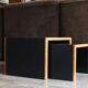 Side table black wooden trundles, 80s