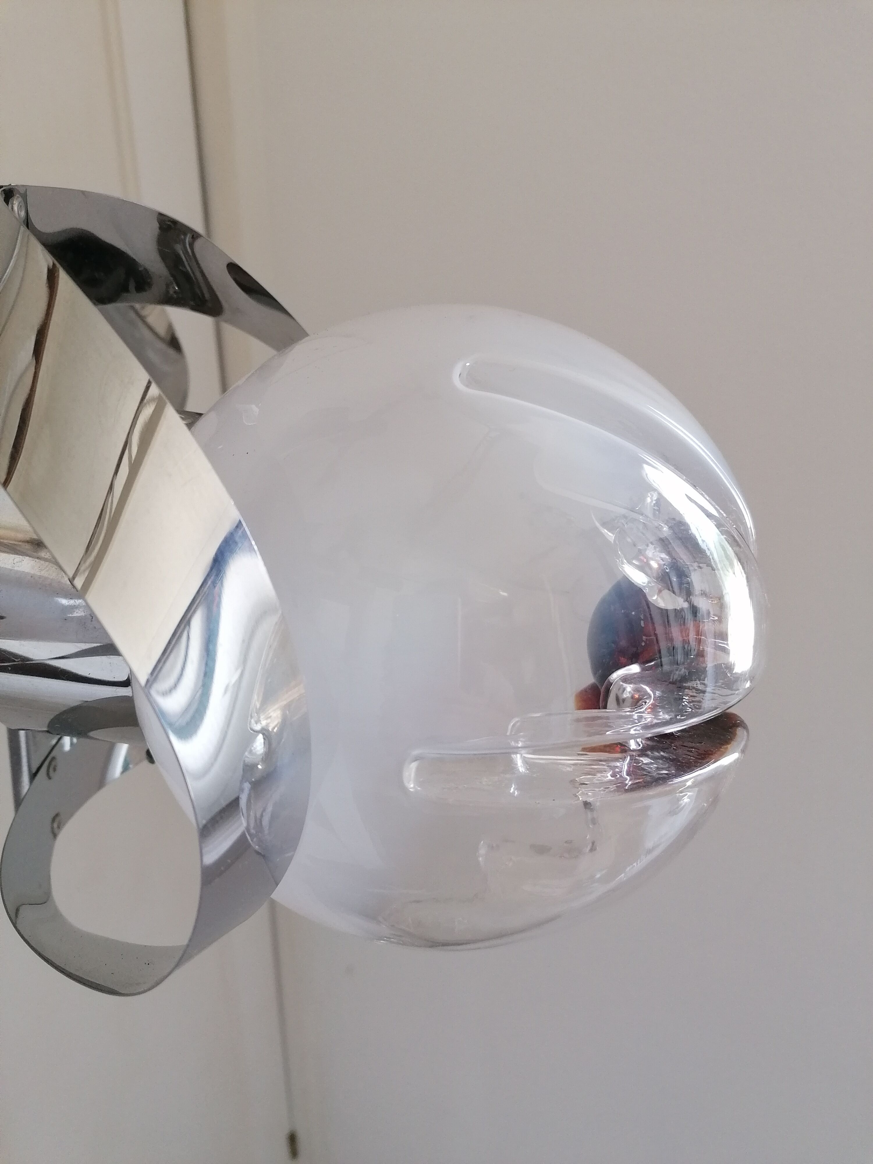 Mazzega chandelier in murano glass and metal