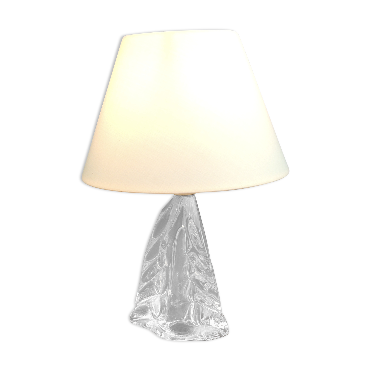 Blown crystal glass lamp/1950/vintage