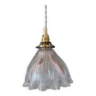 Vintage holophane glass lampshade pendant light