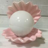 Iridescent pink shell lamp