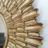 Golden sun mirror, in resin, 31 cm