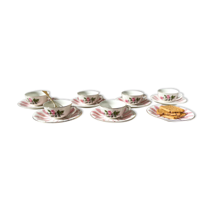6 Tasses à café fleur