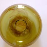 Blown glass ball vase by Claude Morin, Dieulefit France 1979