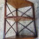 Corner wall shelf, bamboo, rattan and wood, vintage, 60s