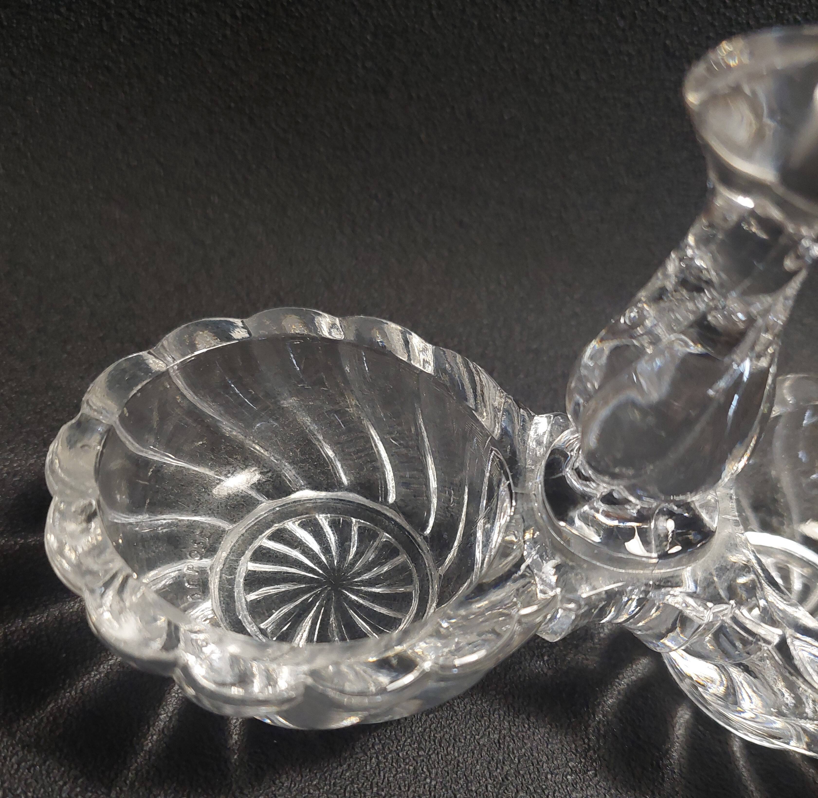 Baccarat crystal salt cellar, bamboo model, early 20th century