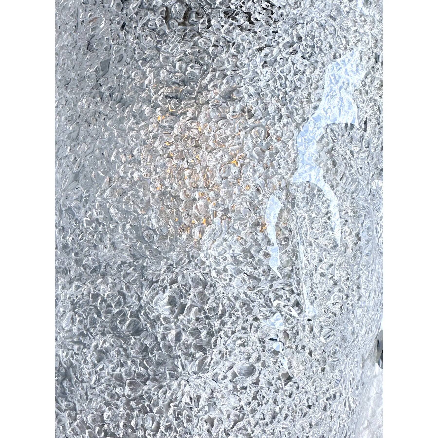 Contemporary Hammered Transparent "Graniglia" Murano Glass Wall Sconces-Set