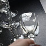 11 verres à eau en cristal d'Arques à la forme originale carrée