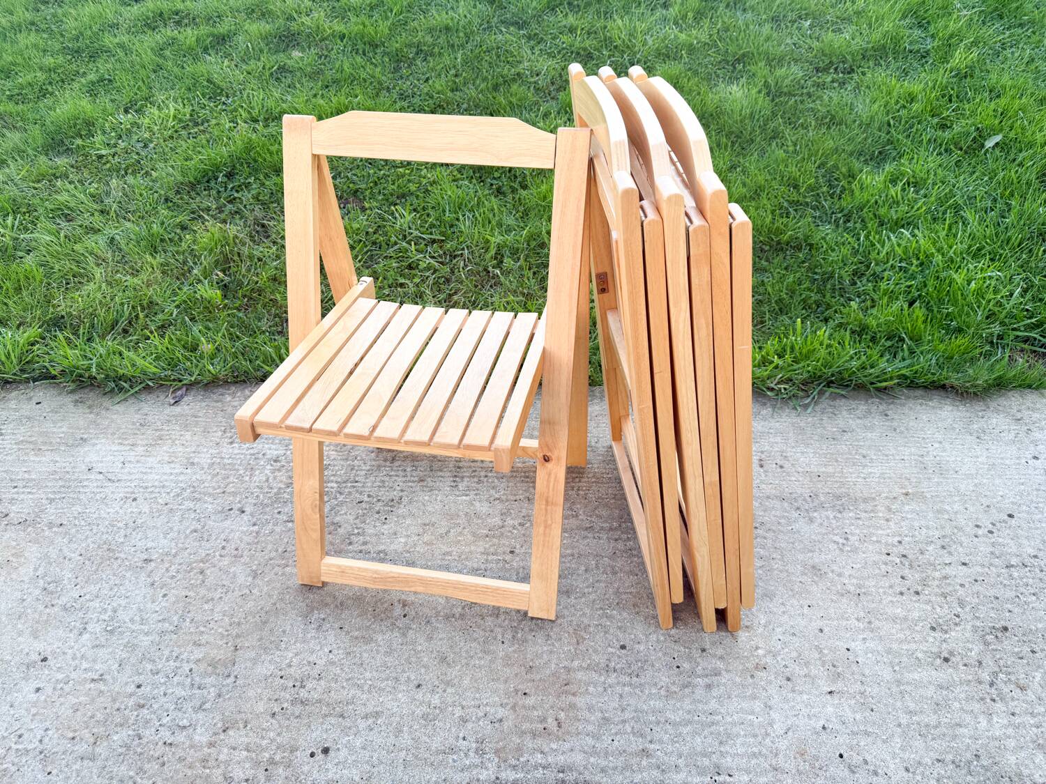 Set of 4 folding chairs by Aldo Jacober, 1970s/80s.