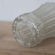 Old frosted glass lamp globe with fluted design – Raised rose decoration – H 14 cm
