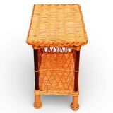 Occasional table, wicker side table.