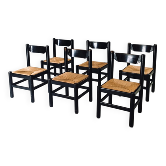 Mid-Century Modern Carimate Dining Chairs, Italy, 1970s, Set of 6