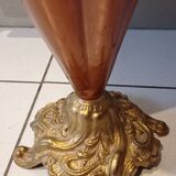 Old copper umbrella holder vintage handle dog head
